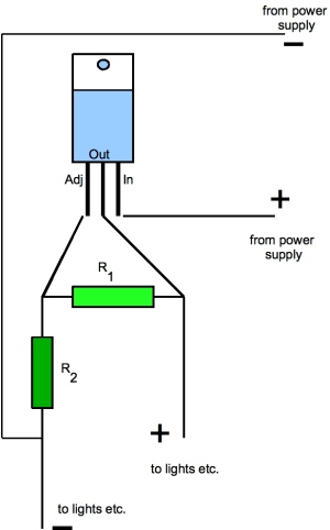 Simplified LM317 as a voltage regulator